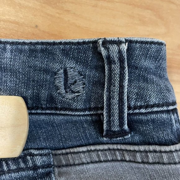 Kensie womens sz 27x 26 mid rise skinny color block patchwork jeans Raw Hem - Picture 7 of 8